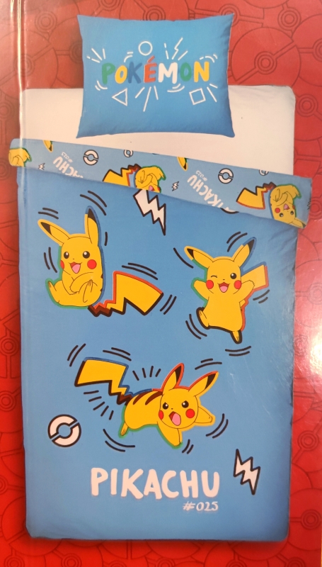 Pokemon Bettwäsche Hellblau mit Pikachu